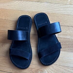 James Leather Slide Sandal